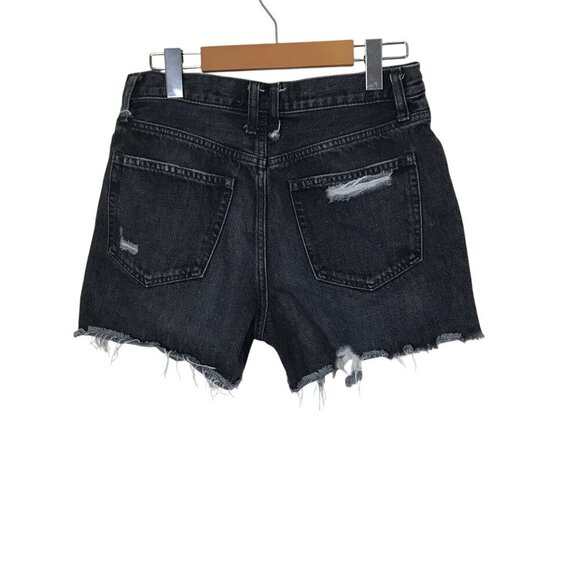 We The Free 100% Cotton Black Distressed High Rise  Cut Offs Size 27 - Picture 6 of 9